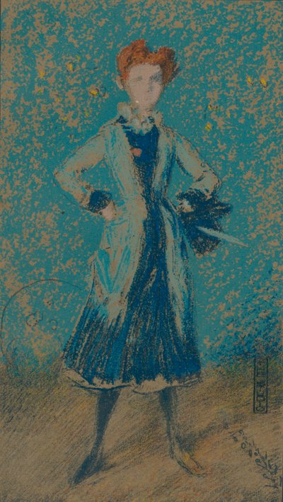 ブルーガール、c1874 作： James Abbott McNeill Whistler