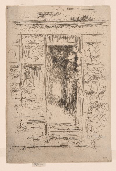 ボンネット・ショップ 1884-86年頃 （エッチング、インク、紙） 作： James Abbott McNeill Whistler