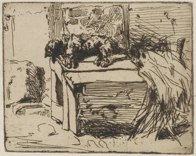 犬小屋、1858年（紙にエッチング） 作： James Abbott McNeill Whistler