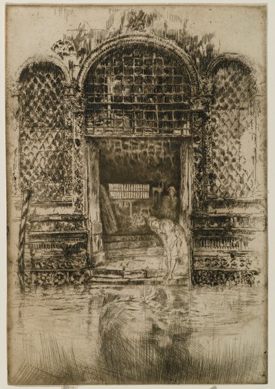 戸口、1880（紙にエッチングとドライポイント） 作： James Abbott McNeill Whistler