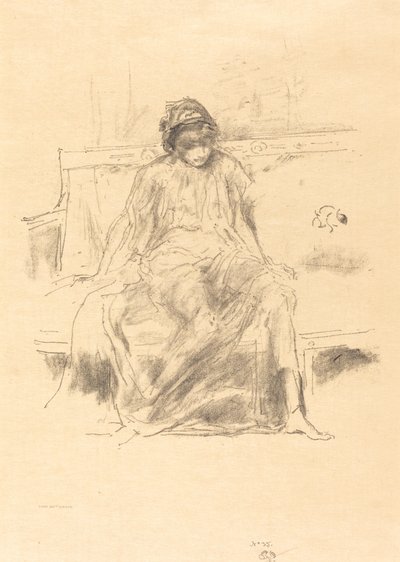 ドレープされた人物、着席、1893年。 作： James Abbott McNeill Whistler