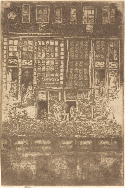 刺繍されたカーテン、1889年。 作： James Abbott McNeill Whistler