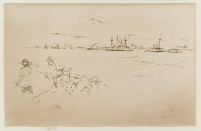 ザ・フリート1887年のMonitors。 作： James Abbott McNeill Whistler