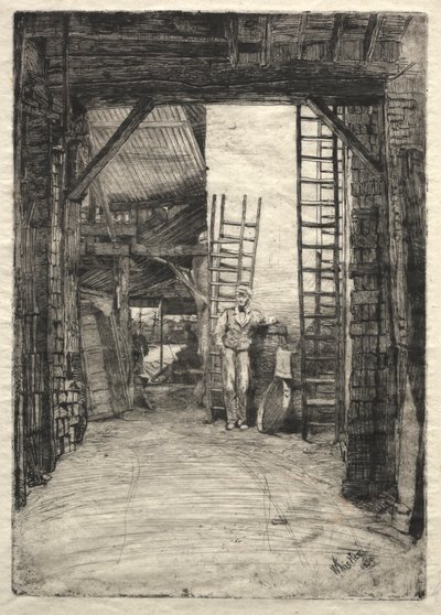 ライムバーナー、1859年。 作： James Abbott McNeill Whistler