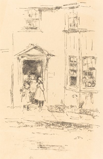 小さな戸口、ライム レジス、1895 年。 作： James Abbott McNeill Whistler