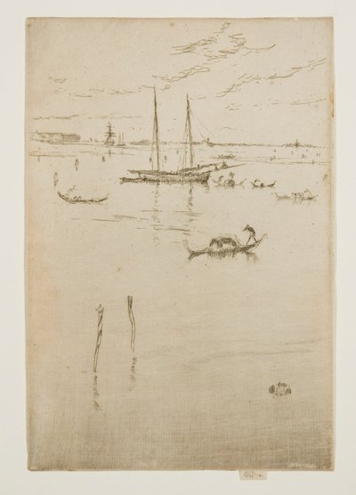 最初のヴェネツィアセットとしても知られる、12のエッチングからのリトルラグーン 作： James Abbott McNeill Whistler