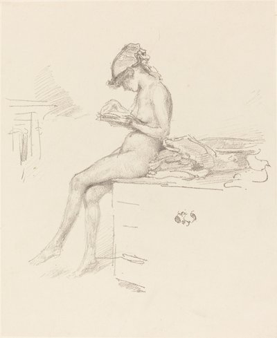 リトルヌードモデル、読書、18891890。 作： James Abbott McNeill Whistler