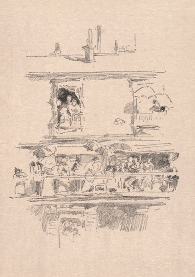 ロングバルコニー、1894年。 作： James Abbott McNeill Whistler