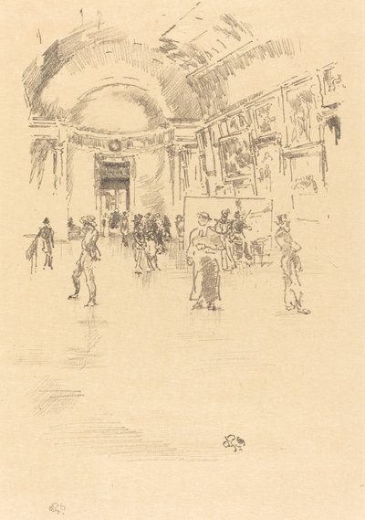 ロング ギャラリー、ルーヴル、1894 年。 作： James Abbott McNeill Whistler