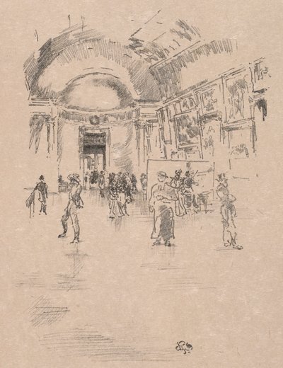 ロングギャラリー、ルーブル美術館、1894年。 作： James Abbott McNeill Whistler