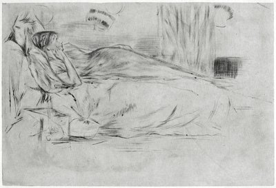 モデル、横たわる、c1864 1904。 作： James Abbott McNeill Whistler
