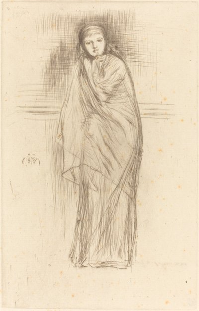 休息するモデル（1870年 作： James Abbott McNeill Whistler