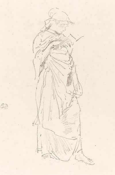 小説：読書する少女、c。 1889年。 作： James Abbott McNeill Whistler