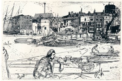 ロンドンのプール、1859、1904 作： James Abbott McNeill Whistler