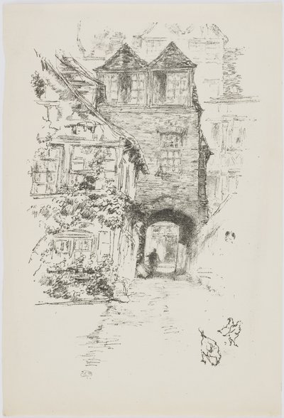 司祭の家、ルーアン、1944-95年（紙に平版） 作： James Abbott McNeill Whistler