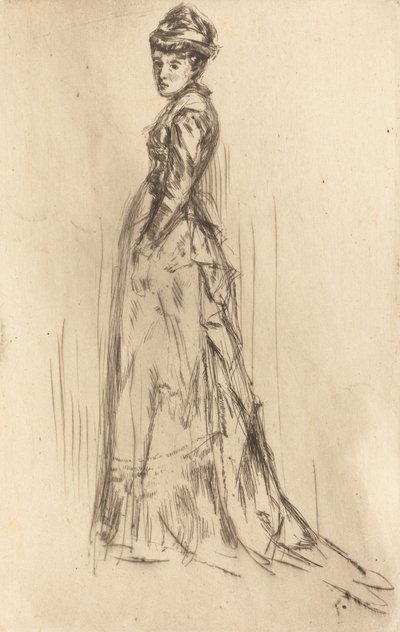 シルクドレス、c。 1873年。 作： James Abbott McNeill Whistler