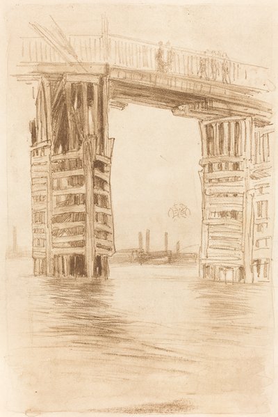 高い橋、1878 年。 作： James Abbott McNeill Whistler