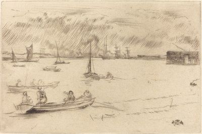 エリスに向かうテムズ川、c。 1877年。 作： James Abbott McNeill Whistler