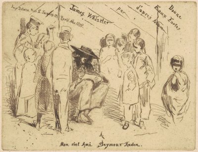 自然に由来する12のエッチング」のタイトルページ、1858年。 作： James Abbott McNeill Whistler