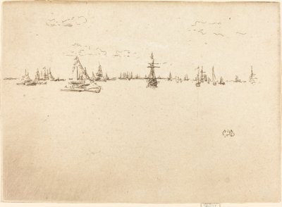1887年の「タレット船」。 作： James Abbott McNeill Whistler