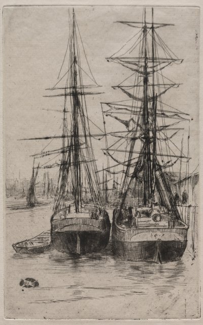 2つの船。 作： James Abbott McNeill Whistler