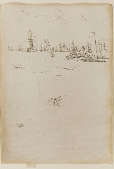 1887年の「ビジターズボート」。 作： James Abbott McNeill Whistler