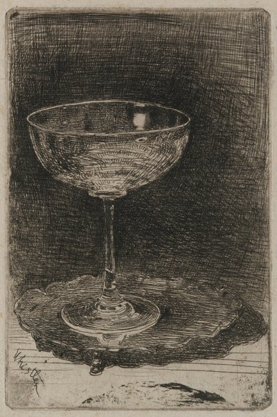 1858年の「ワイングラス」。 作： James Abbott McNeill Whistler