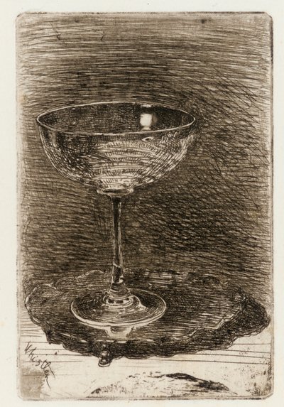 ワイングラス、1858年。 作： James Abbott McNeill Whistler