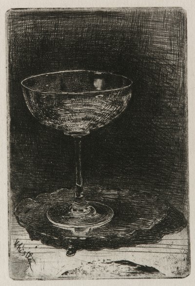 ワイングラス、1858年。 作： James Abbott McNeill Whistler