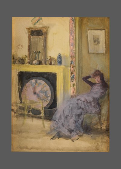黄色い部屋、1883〜84年頃（板紙に水彩とガッシュ 作： James Abbott McNeill Whistler
