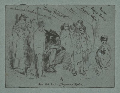1858年「自然からの12のエッチング」のタイトルページ。 作： James Abbott McNeill Whistler