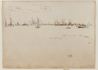 部隊船、1887年。 作： James Abbott McNeill Whistler