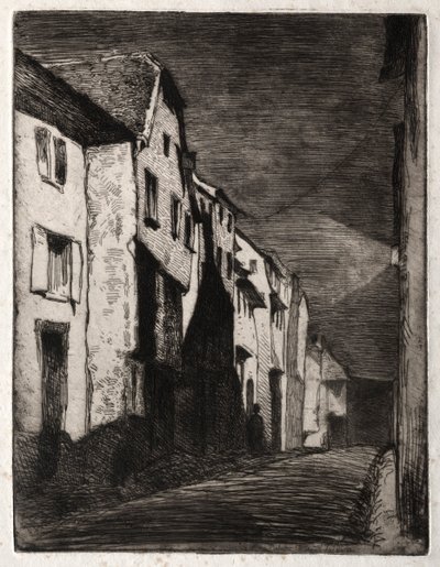 自然からの12のエッチング：サヴェルヌのストリート、1858年。 作： James Abbott McNeill Whistler