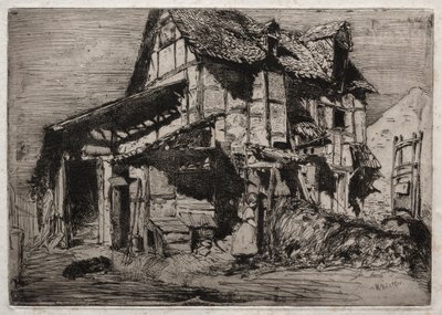 自然からの12のエッチング：安全でない長屋、1858。 作： James Abbott McNeill Whistler