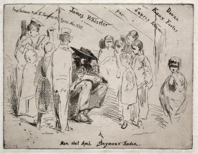 自然からの12のエッチング：タイトルページ-デローニースケッチ、1858。 作： James Abbott McNeill Whistler