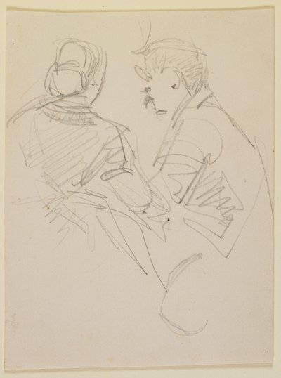 2人の人物、1858年 作： James Abbott McNeill Whistler