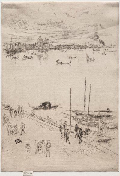 直立したベニス。 作： James Abbott McNeill Whistler