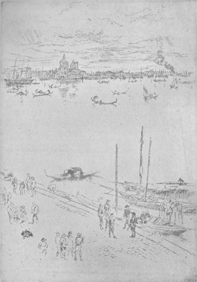 直立したヴェネツィア、1880年、1904年 作： James Abbott McNeill Whistler