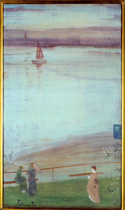 紫と緑の絵画のヴァリエーション ジェームズ・アボット・マクニール・ホイッスラー（1834-1903） 1871 Sun.0.35x0.61 m パリ、オルセー美術館 作： James Abbott McNeill Whistler