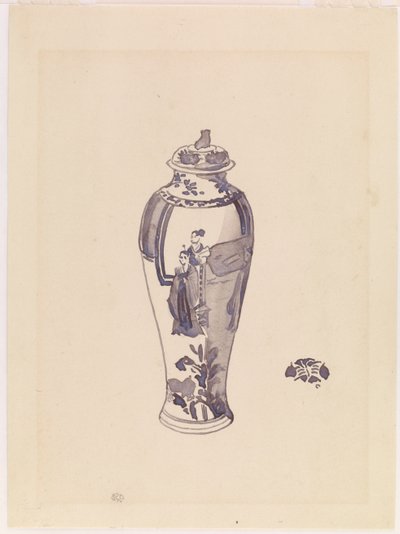 胴体が少し膨らんだ花瓶、1876年～1878年 作： James Abbott McNeill Whistler
