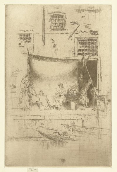 波止場の日よけの下の女性 フルーツ屋台 エッチング26枚セット（シリーズタイトル） 作： James Abbott McNeill Whistler