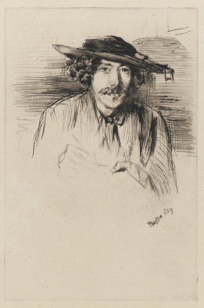 帽子をかぶったホイッスラー 1859年 作： James Abbott McNeill Whistler