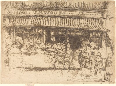 ウッズのフルーツショップ、18861888年頃。 作： James Abbott McNeill Whistler
