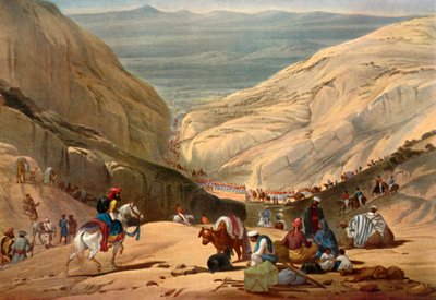 Shutargardan PassからLogar Valleyに出現した陸軍、c1840、1901。 作： James Atkinson