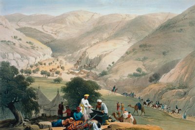 第1ベンガルヨーロッパ連隊の陣営、第一次アグロアフガン戦争1838-1842 作： James Atkinson