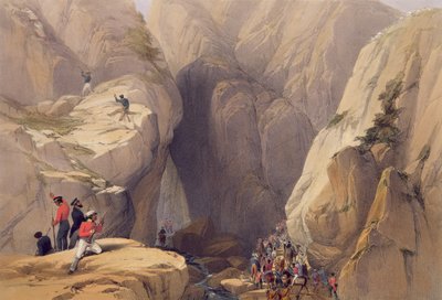 チャーリーズハゲ（1810-88）とルイハゲ（1806-85）によって刻まれた、「アフガニスタンのスケッチ」からのパルシュからのコジャクパスへの入り口、ヘンリーグレイブス、1842年 作： James Atkinson