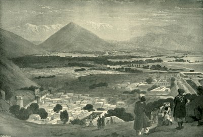 城塞の上部から見たバラヒサールとカブールの街、c1842、1901。 作： James Atkinson