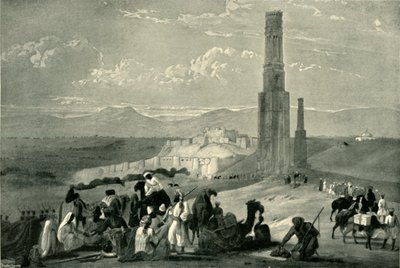 ガズニと2つのミナールの要塞と城塞、c1840、1901。 作： James Atkinson