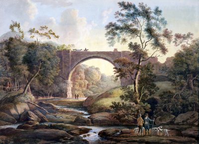 ダラム郡のタンフィールドアーチの眺め、1811年頃（紙にトイレ） 作： James Atkinson