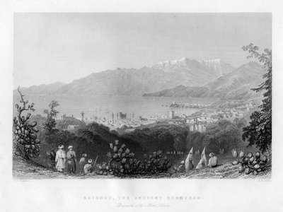 ベイルート、古代ベロサ、シリア、1841年。 作： James B. Allen